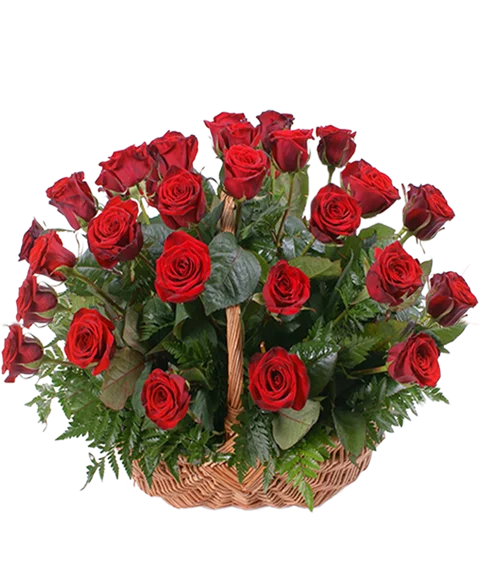 Cesto di rose rosse